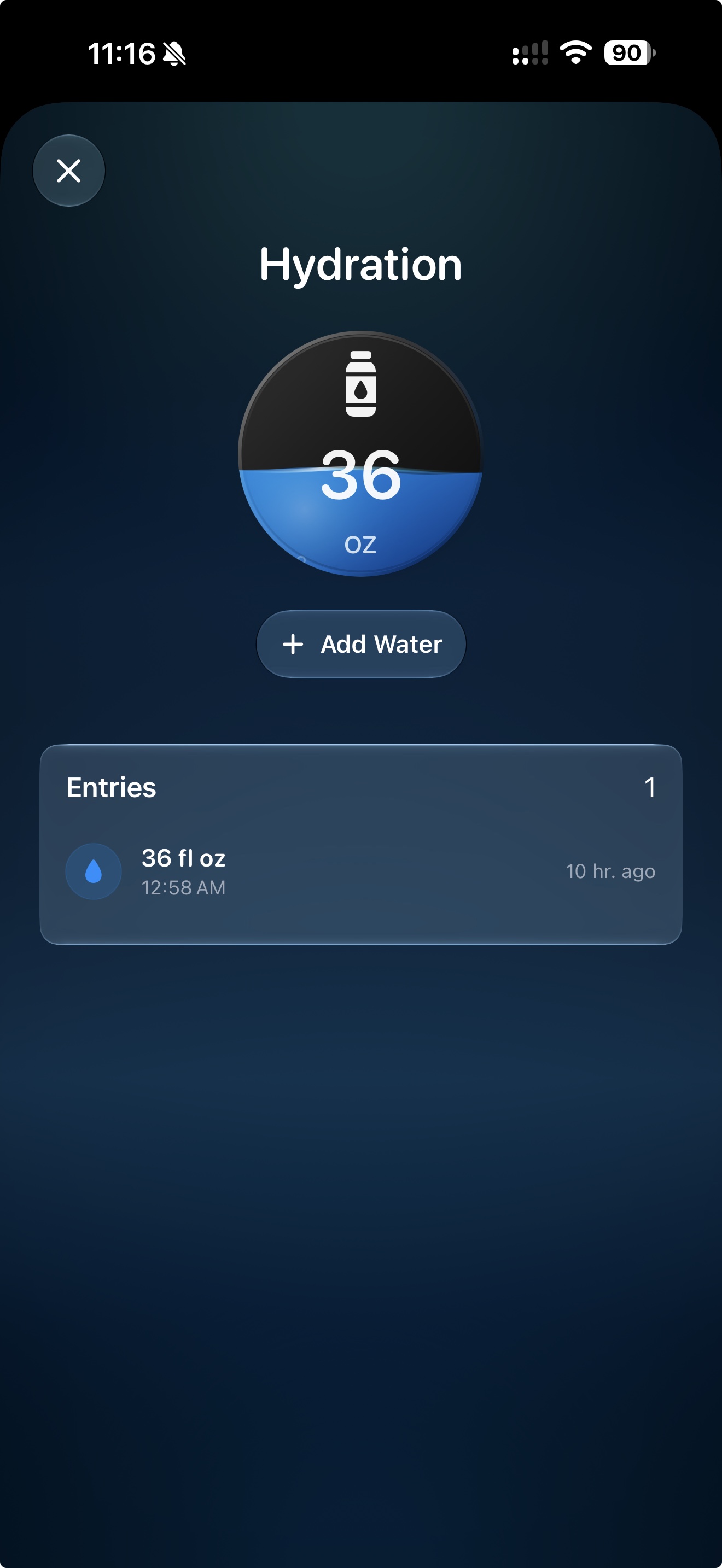Hydration screenshot